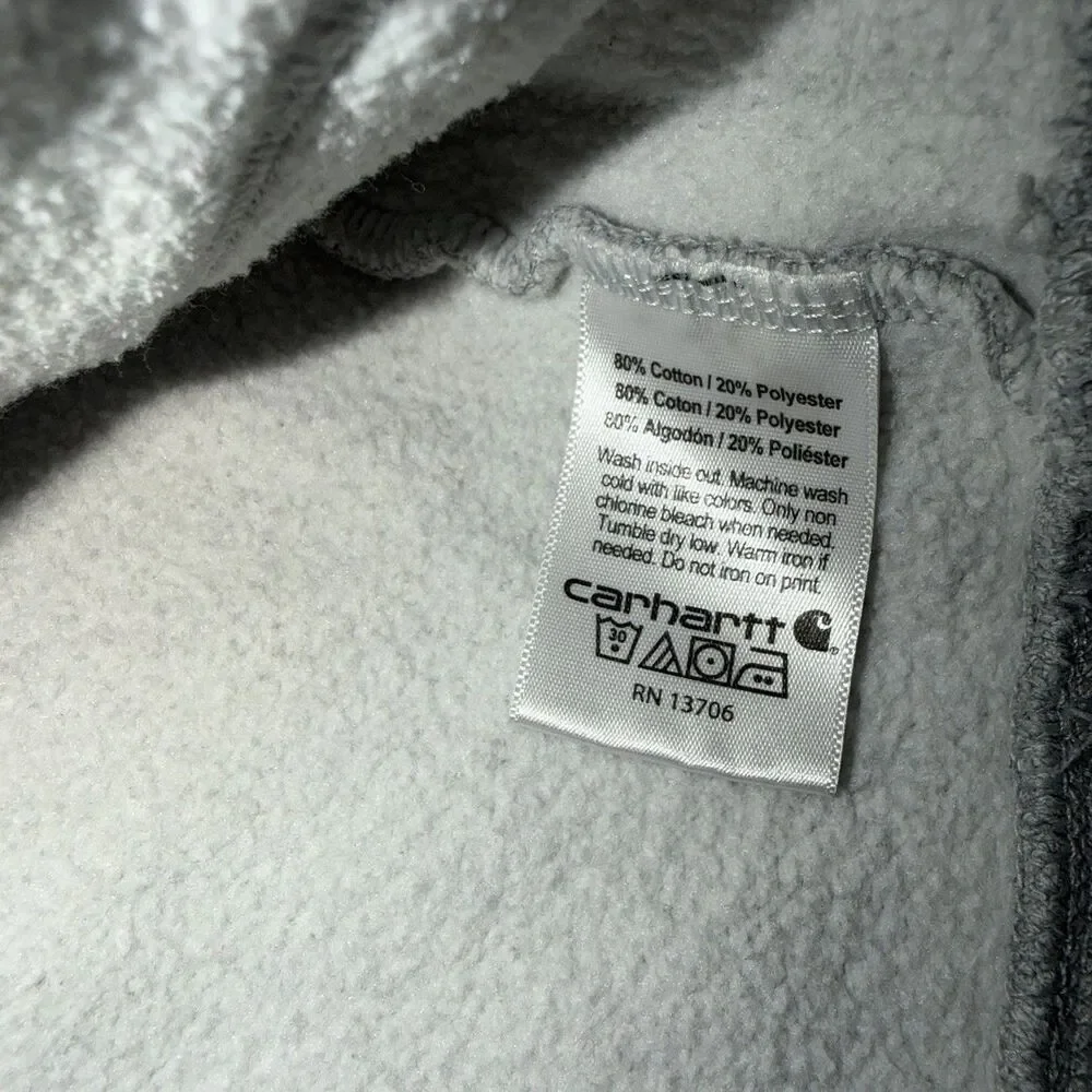 Carhartt Sweatshirt Youth Medium (10-12) Gray Long Sleeve Relaxed Fit Hoodie - Picture 6 of 9